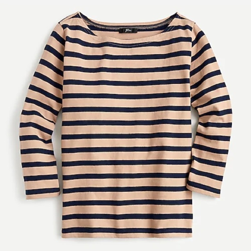 JCrew Structured Boatmeck T-Shirt in Stripe
